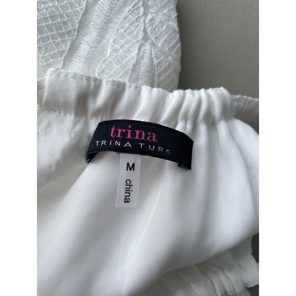 Trina Turk Milian Maxi Dress Size Medium Embroidered Sleeveless Halter Neck Boho - Picture 4 of 9